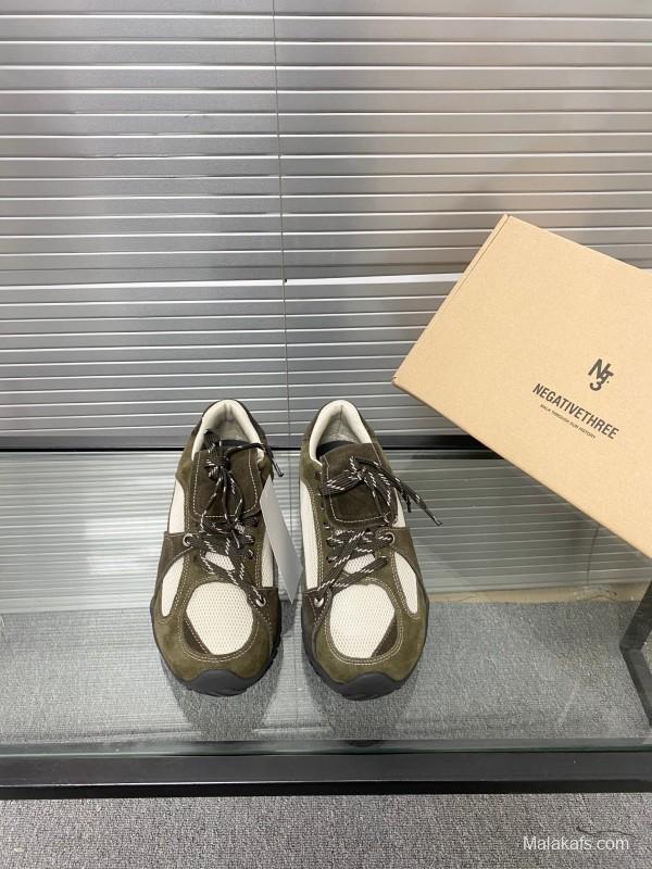 2025 Unisex Puma Brown White Silk Oxford Leather Sneakers KFY00280