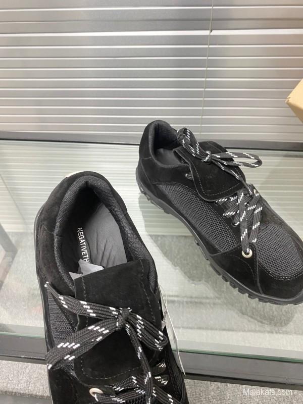 2025 Unisex Puma Black Mesh Leather Sneakers KFY00280