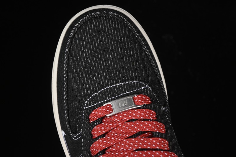 Nike Air Force 1'07 Low Stussy Collaboration Dark Grey Woven Casual Sneakers - LW9279-002