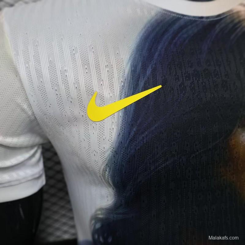 Player Version 2025 Brazil White with Jesus Praying Portrait Jersey