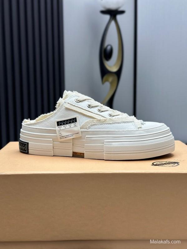 2025 Unisex XVESSEL White Canvas Plimsolls Vulcanized AS00240