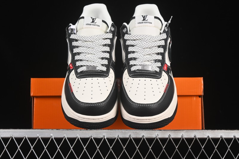 Nike Air Force 1 '07 Low LV Collaboration Black Leather Casual Sneakers - YX5066-349