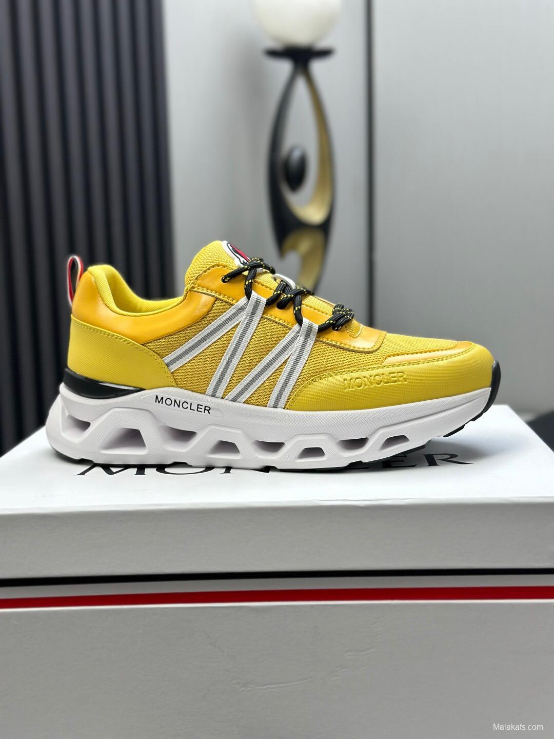 2025 Unisex Moncler Yellow Black White Cordura Gore-Tex Rubber Outdoor Running Shoes AS00390