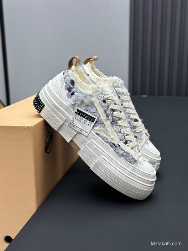 2025 Unisex XVESSEL White Canvas Plimsolls Vulcanization AS00260