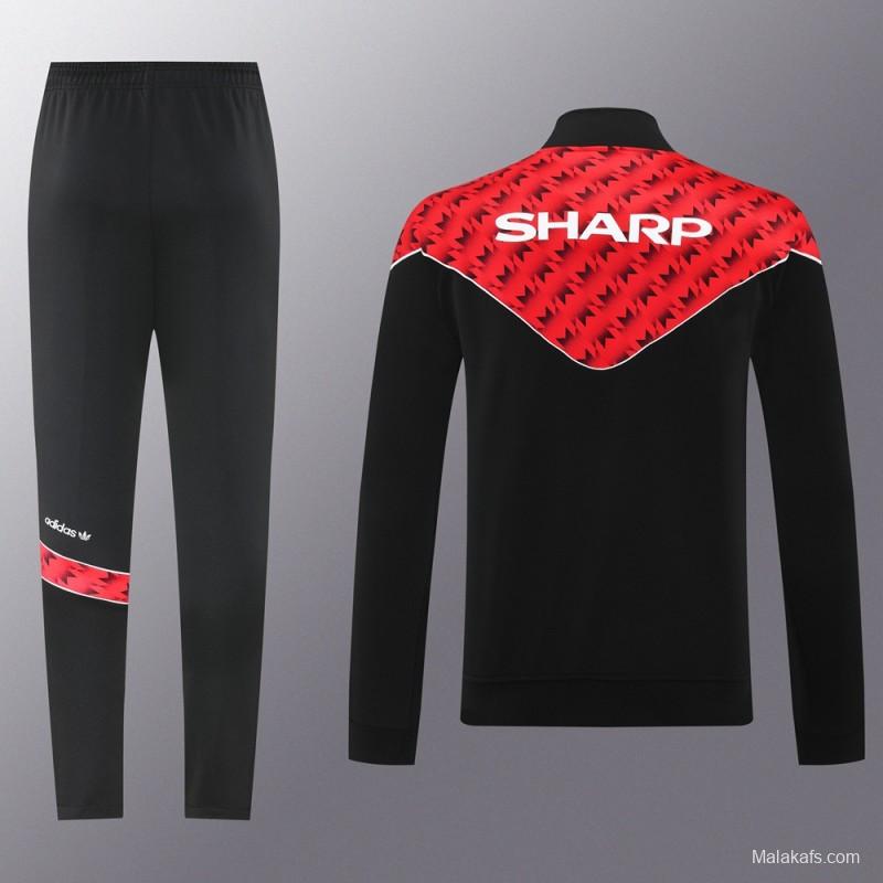 25/26 Manchester United Red/Black Full Zipper Jacket +Long Pants