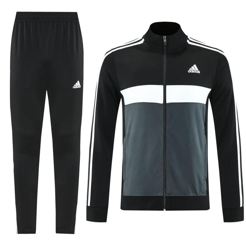2025 Adidas Black/Grey Full Zipper Jacket +Long Pants