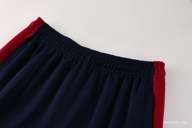 2025 Nike Navy/Red Full Hoodie Zipper Jacket +Long Pants