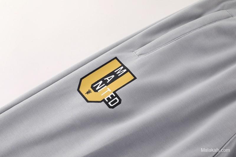 25/26 Manchester United Hooide Grey Full Zipper Jacket + Long Pants