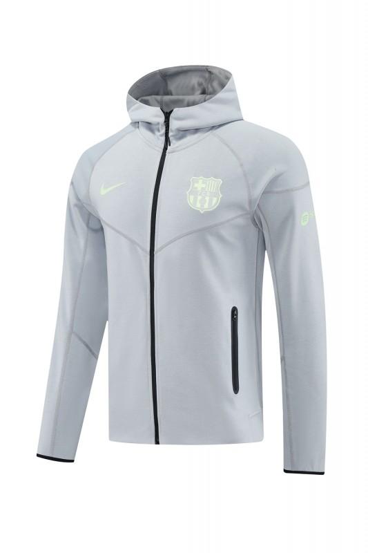 25/26 Barcelona Grey Full Zipper Hoodie Jacket +Long Pants