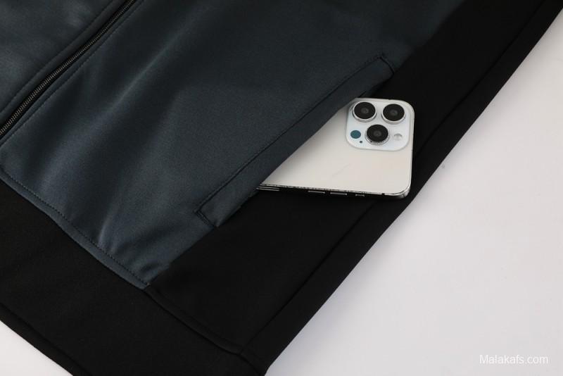 2025 Adidas Black/Grey Full Zipper Jacket +Long Pants