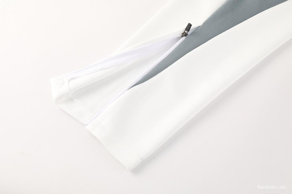 2025 NIKE WHITE/Grey Full Zipper Jacket +Long Pants