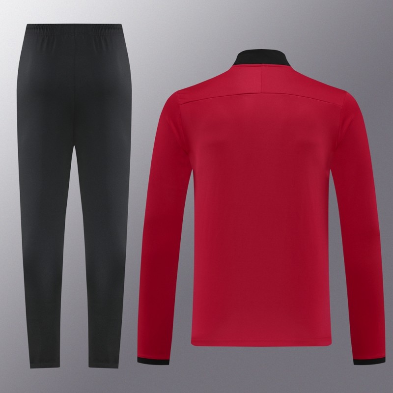 2025 Nike Red Full Hoodie Zipper Jacket +Long Pants