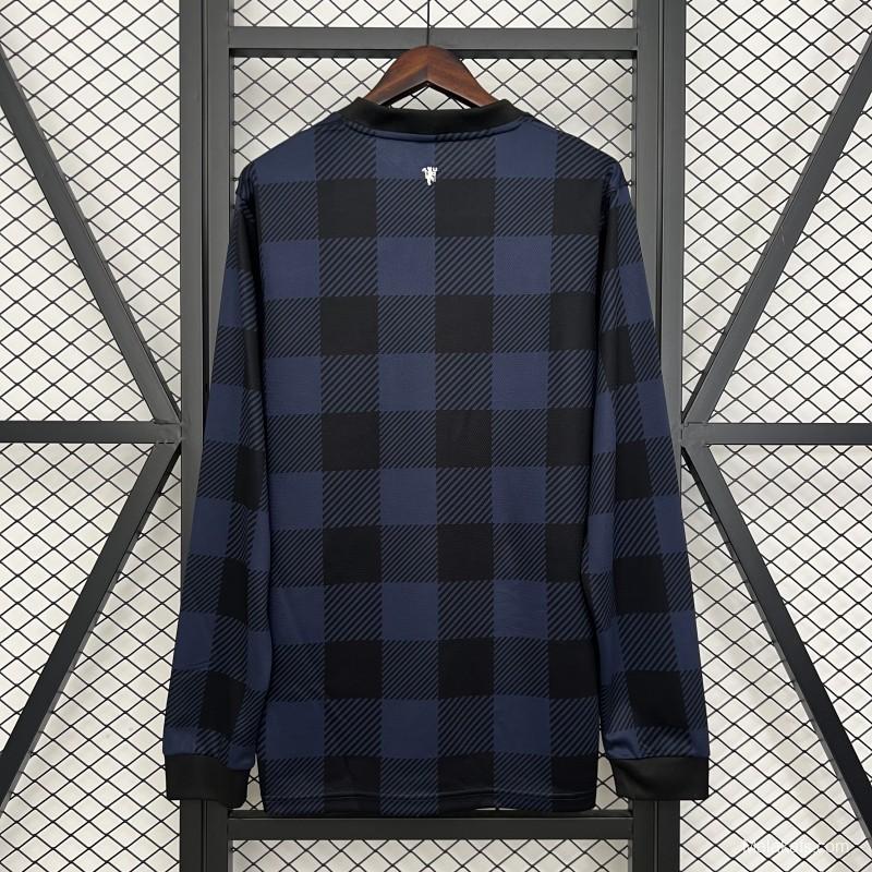 13/14 Retro Manchester United Long Sleeve Black Jersey