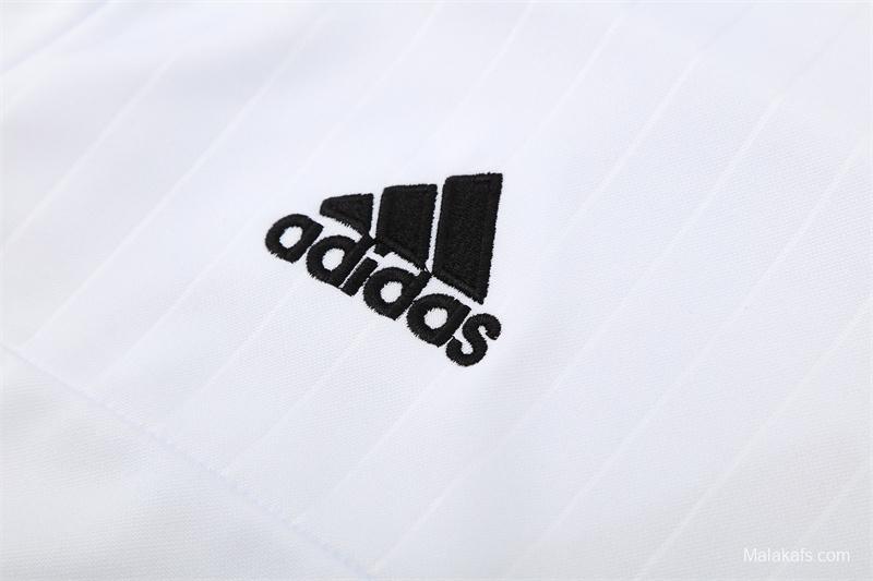 Retro 15/16 Real Madrid White Half Zipper Jacket+Long Pants