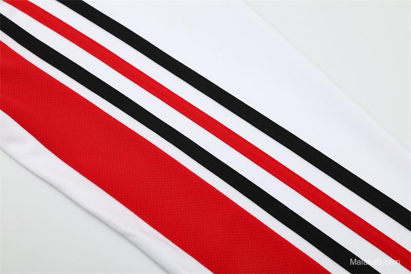 Retro 03/04 AC Milan White Half Zipper Jacket+Long Pants