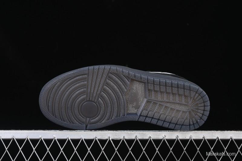 Nike Air Jordan 1 Low AJ1 Black White Canvas Patch Low Top Casual Basketball Shoes - HV5968-001