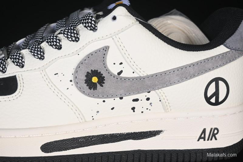 Nike Air Force 1 '07 Low G-Dragon Collaboration Daisy Beige Black Grey Casual Sneakers - QW5606-265