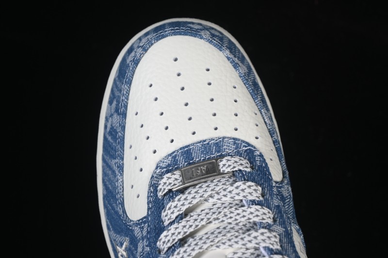Nike Air Force 1'07 Low LV Collaboration White Denim Blue Casual Sneakers - YF9511-815