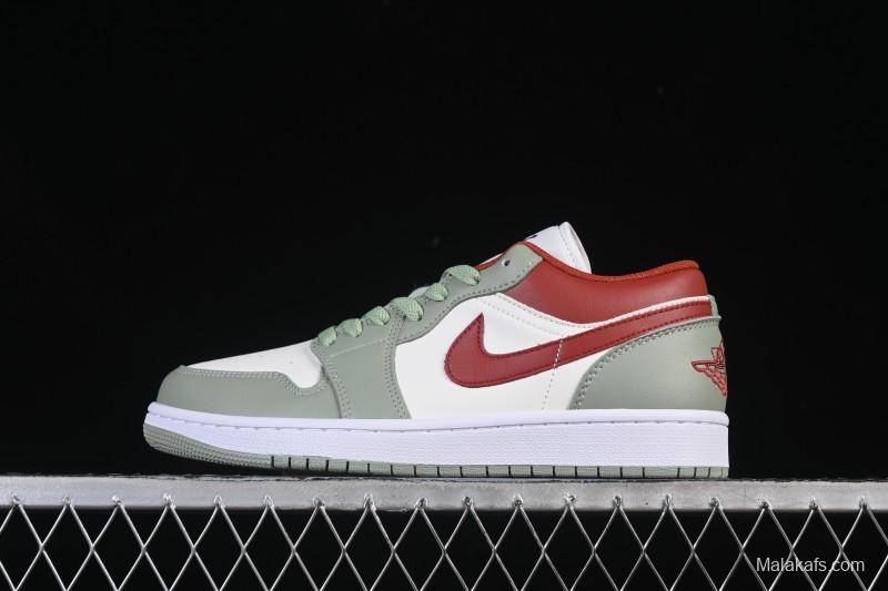 Nike Air Jordan 1 Low AJ1 White Green Red Low-top Casual Skate Shoes - 553558-133
