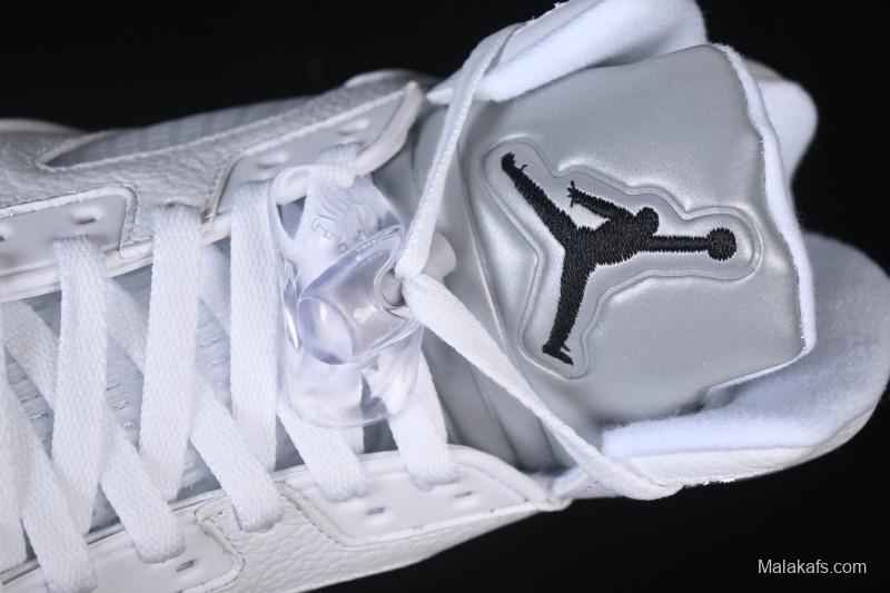 Nike Air Jordan 5 Retro White Metallic Basketball Shoes - HQ7978-103