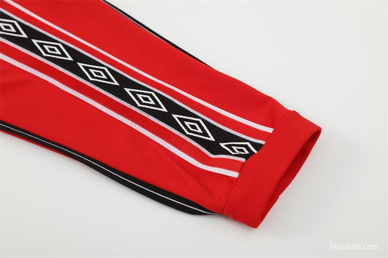 Retro 98/99 Manchester United Black Half Zipper Jacket