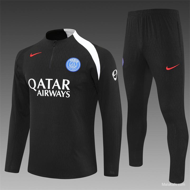Player Version 25/26 PSG Black T90 Half Zipper Jacket+Long Pants