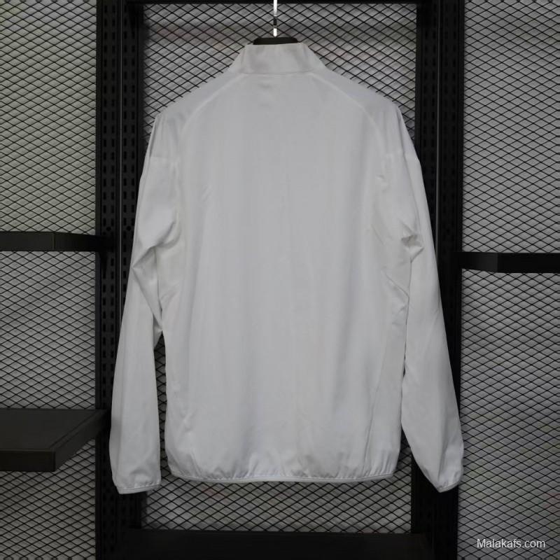 25/26 Real Madrid WHITE Windbreaker (with Inner Lining)