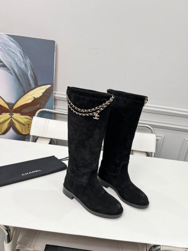 Chanel 2025 SS Quilted Leather Chain CC Logo Flat Ankle Boots - LY00510