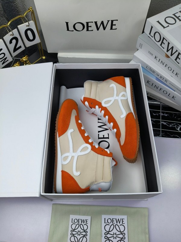 LOEWE High-Top German Training Sneakers Retro Fashion Casual White Shoes - LY00330