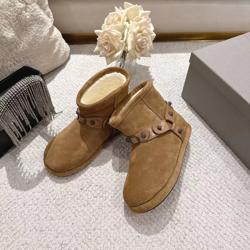 Balenciaga F022 Wool Short Boots Snow Boots - F022