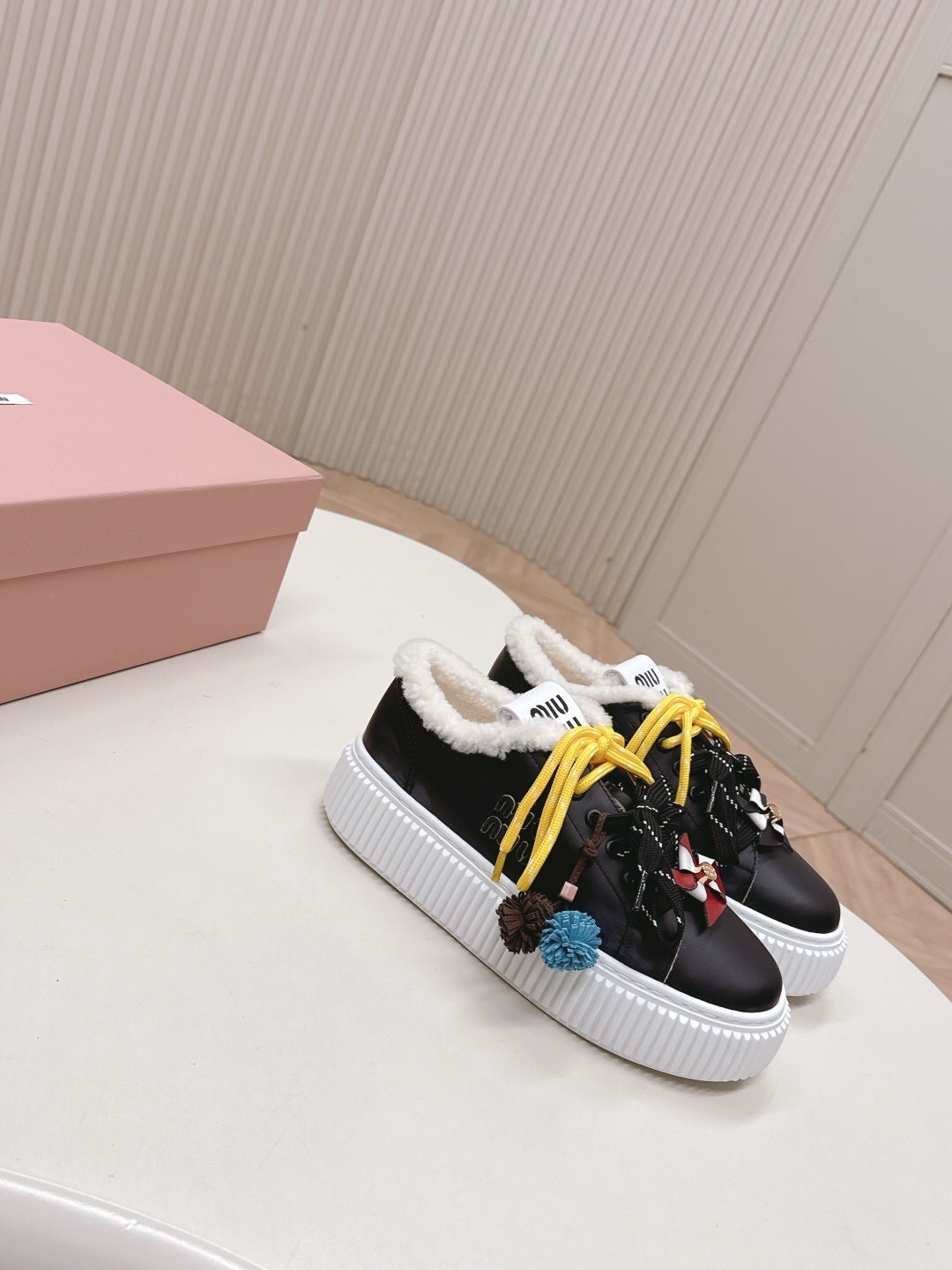 Miu Miu 3D Embroidered Platform Casual Shoes - LY00320/LY00340