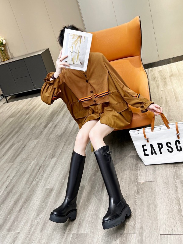Celine 2025/SS Belt Buckle Knee High Boots - LY00420