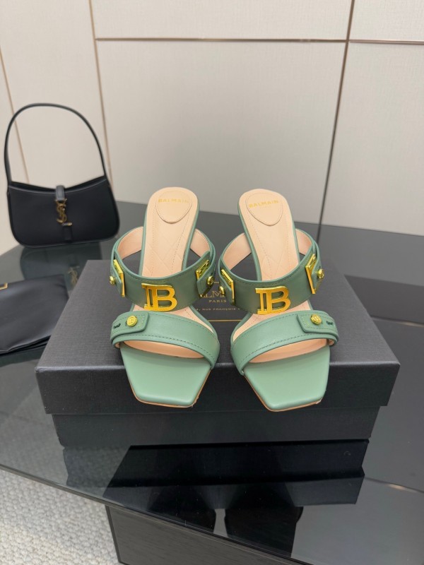 Balmain 2025 SS Metal Heel High Heel Sandals - KFY00320