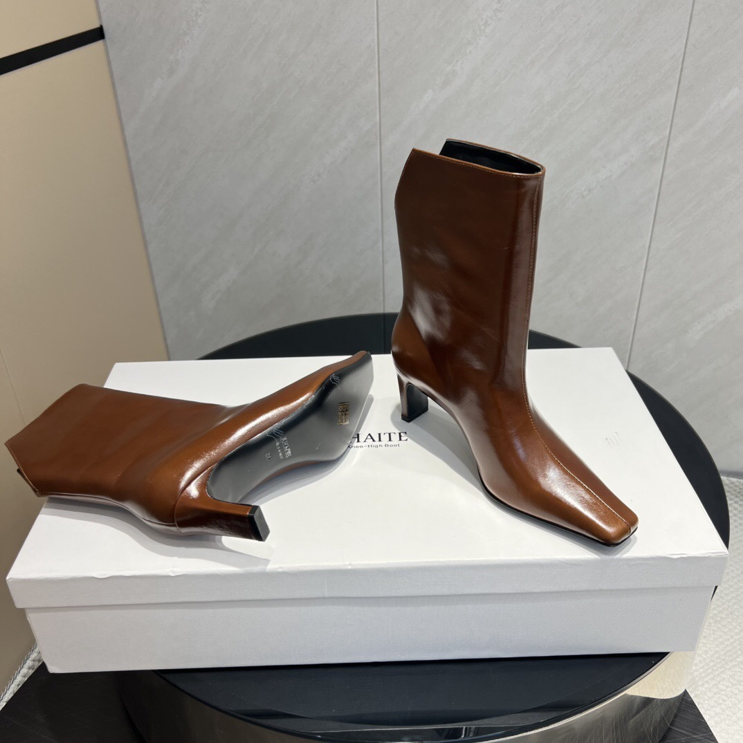 Khaite 2025/SS Square Toe Slip-On Ankle Boots - KFY00390