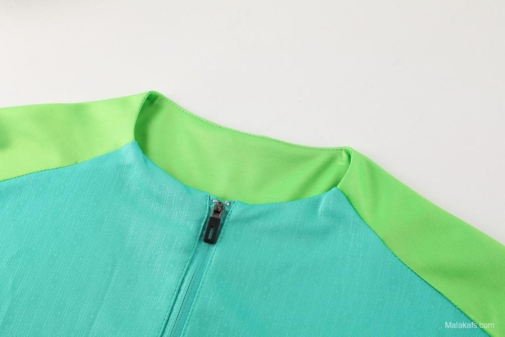 2025 Brazil Lake Green Half Zipper Jacket+Long Pants
