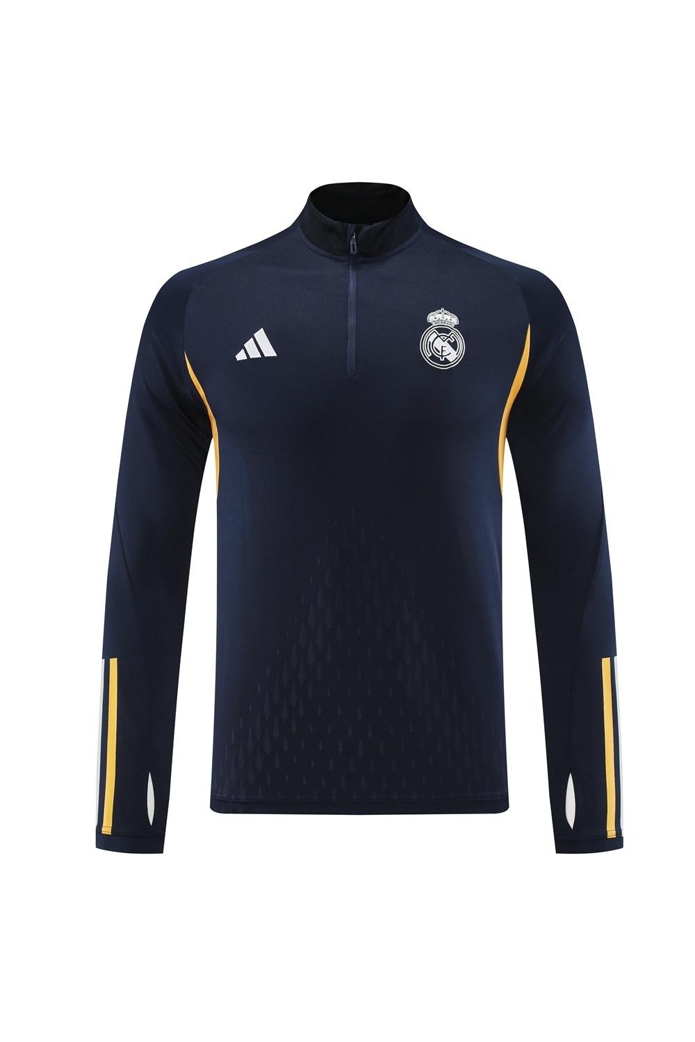 25/26 Real Madrid Royal Blue Half Zipper Jacket+Long Pants