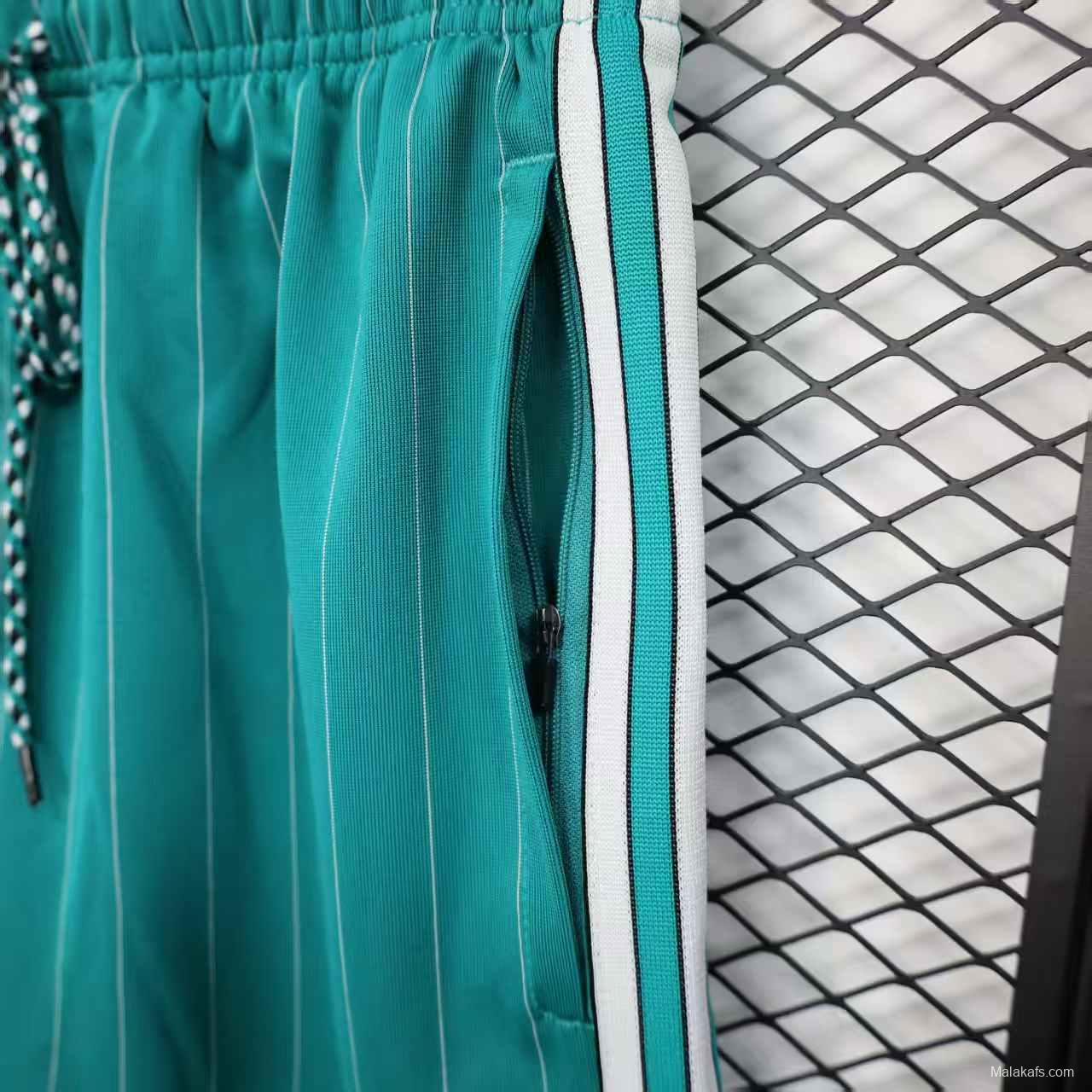 25/26 Liverpool Adidas Original Green with Teal Pinstripes Shorts