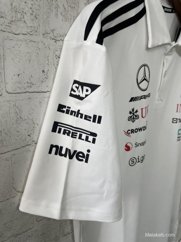 2026 F1 Mercedes-AMG Petronas F1 Team White Polo Shirt