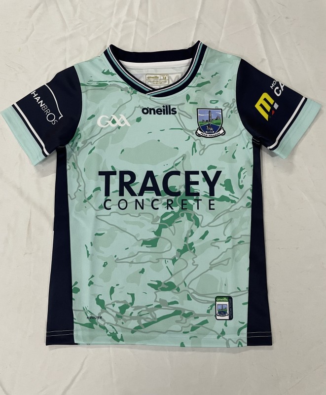 25/26 Kids Fermanagh GAA Mint Green with Camouflage Pattern Alternate Jersey