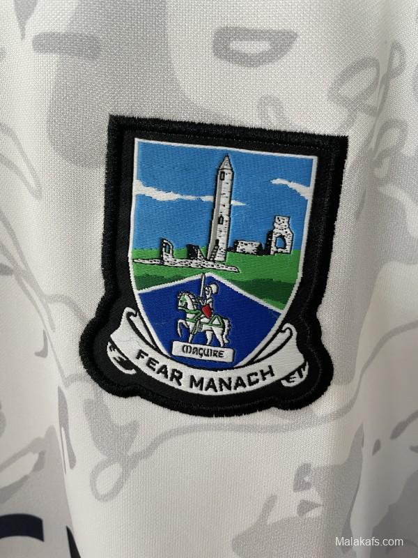 2026 Fermanagh GAA White with Grey Camouflage Pattern Jersey