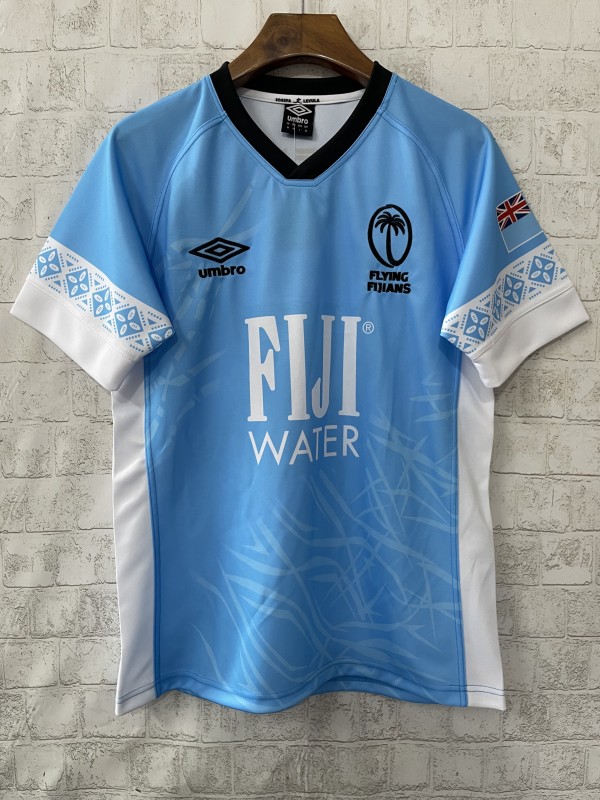 2026 Fiji Flying Fijians Sky Blue with Indigenous Patterns Jersey
