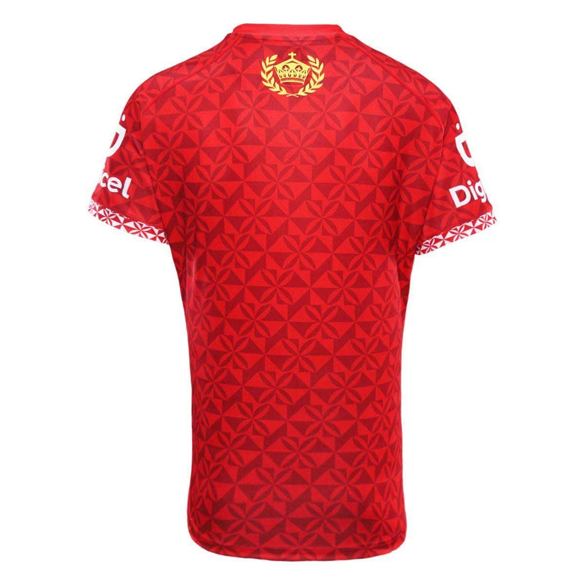 2026 Tonga Rugby League Red with Traditional Polynesian Geometric Pattern Jersey