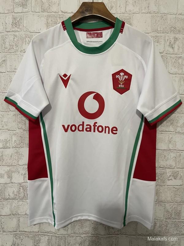2025 Wales White with Red and Green Trim Away Jersey