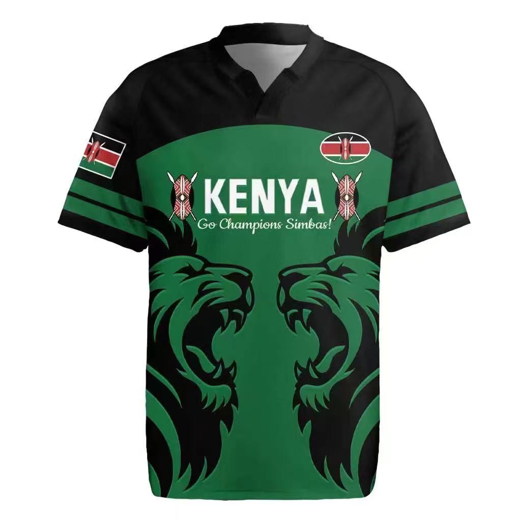 2026 Kenya Simbas Green with Double Lion Design Jersey