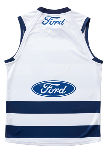 25/26 Geelong Cats Navy and White Hooped Jersey