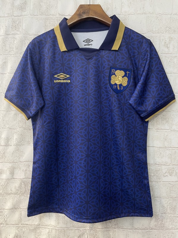 2025 Ireland Blue with Gold Trim and Geometric Pattern Jersey