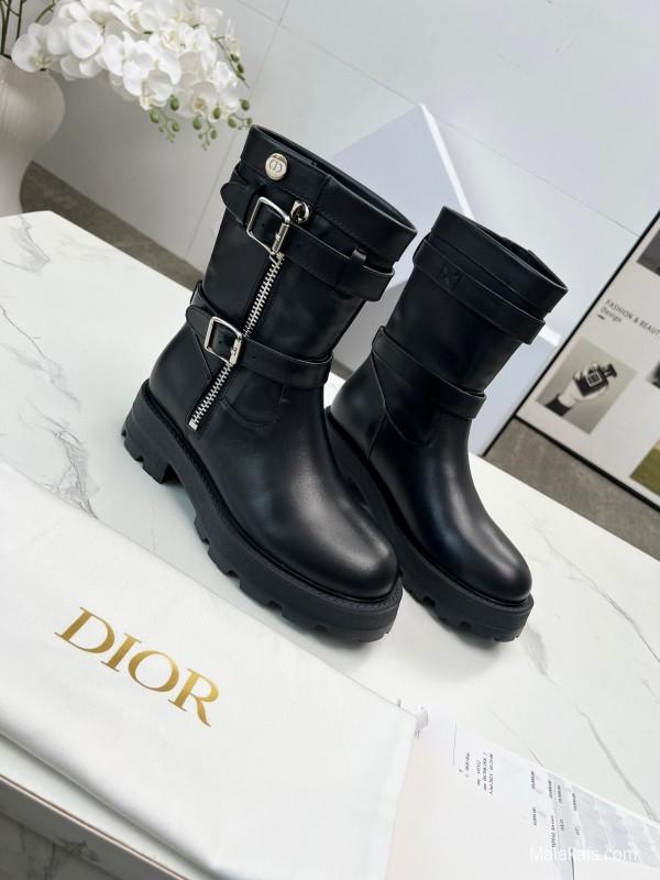 Dior 2025 SS Retro British Style Brogue New Knight Boots - LY00400