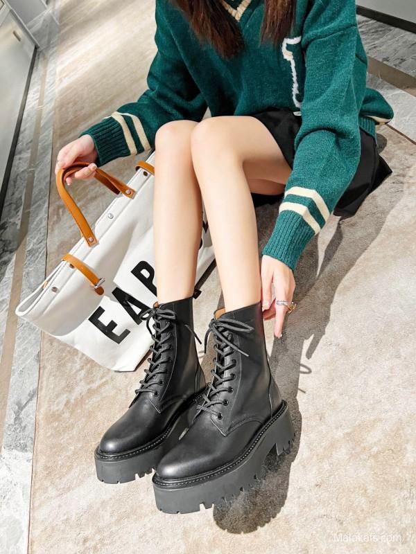 CELINE Triomphe Thin Strap Platform Ankle Boots - L Y00320