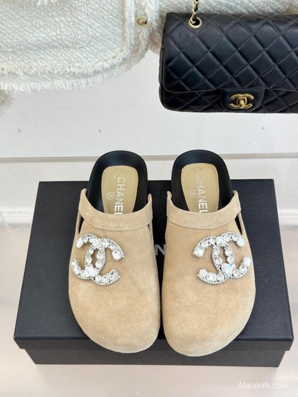 Chanel Classic CC Rhinestone Birkenstock Sandals - KFY00280