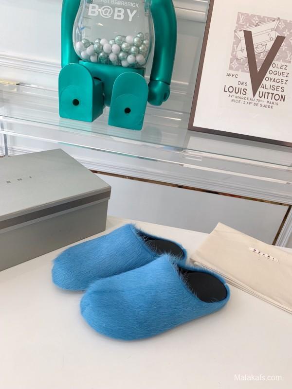 Marni 2025/SS Mule Shoes with Pony Hair - LY00